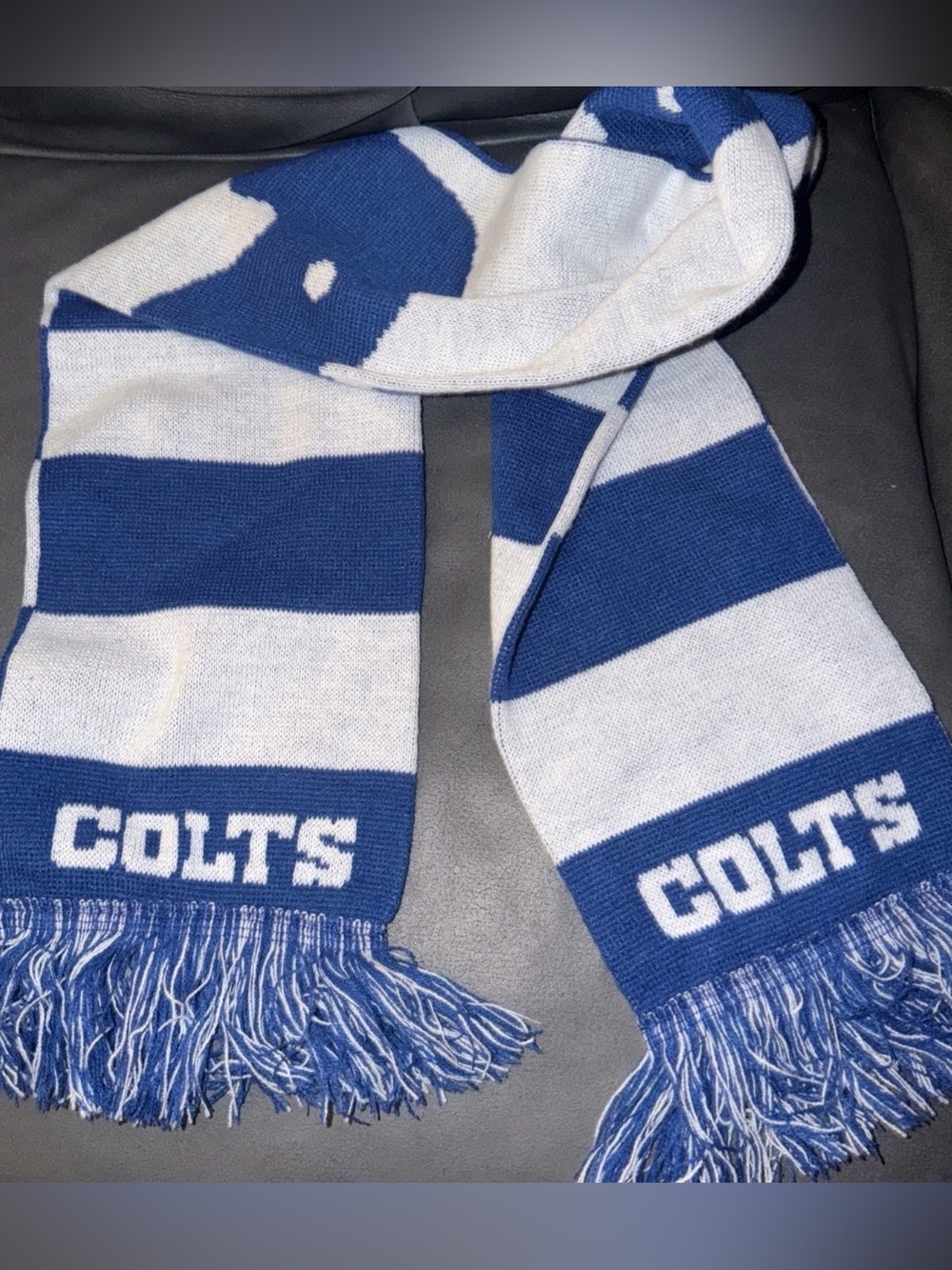 NFL Indianapolis Colts Blue & White Knit Team Scarf vintage collectible